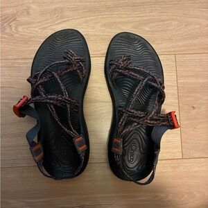 Chaco Black and Red Multi-Strap Sandals